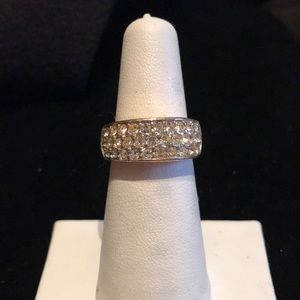 Beautiful gold/silver overlay & cz ring